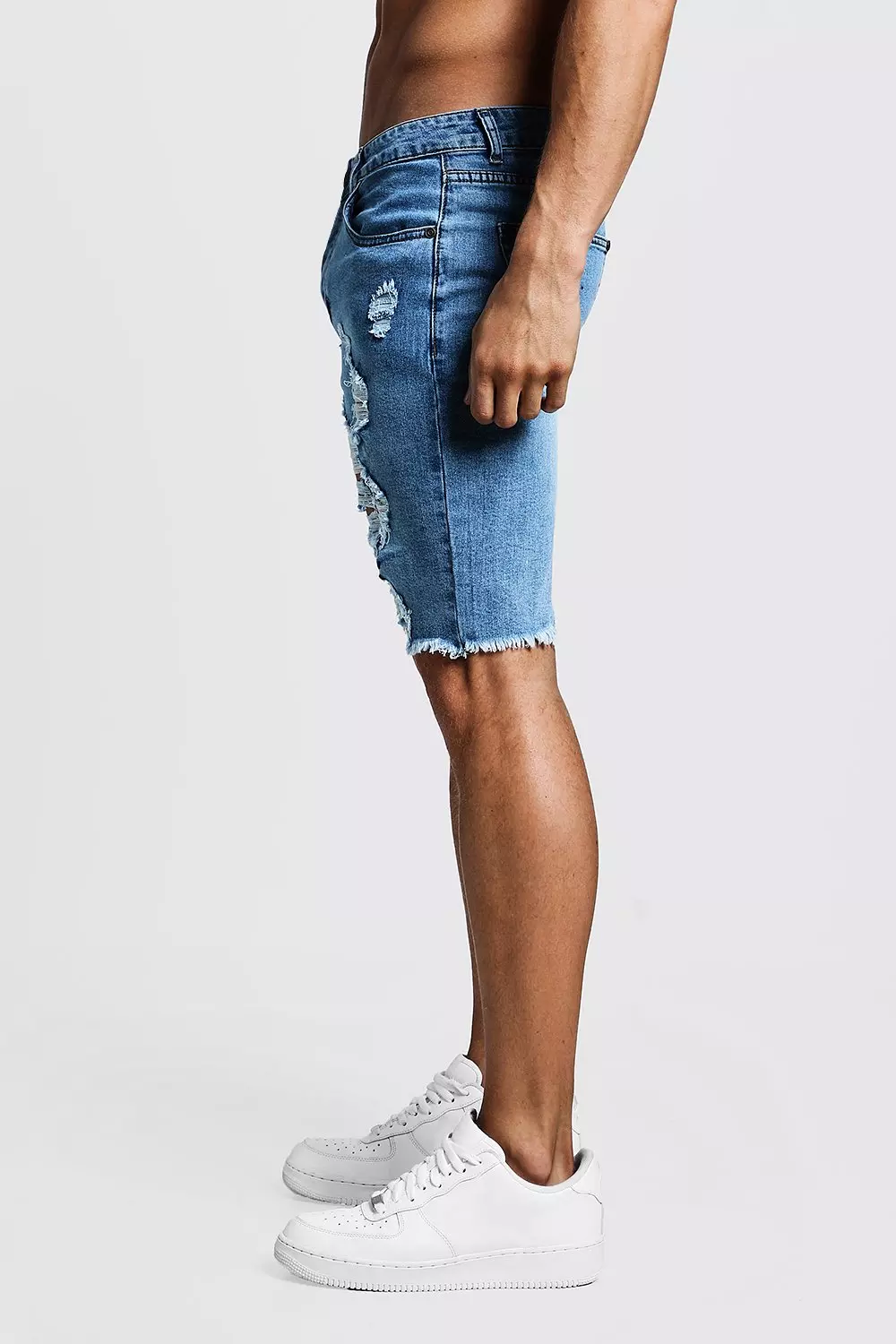 Skinny hot sale long shorts